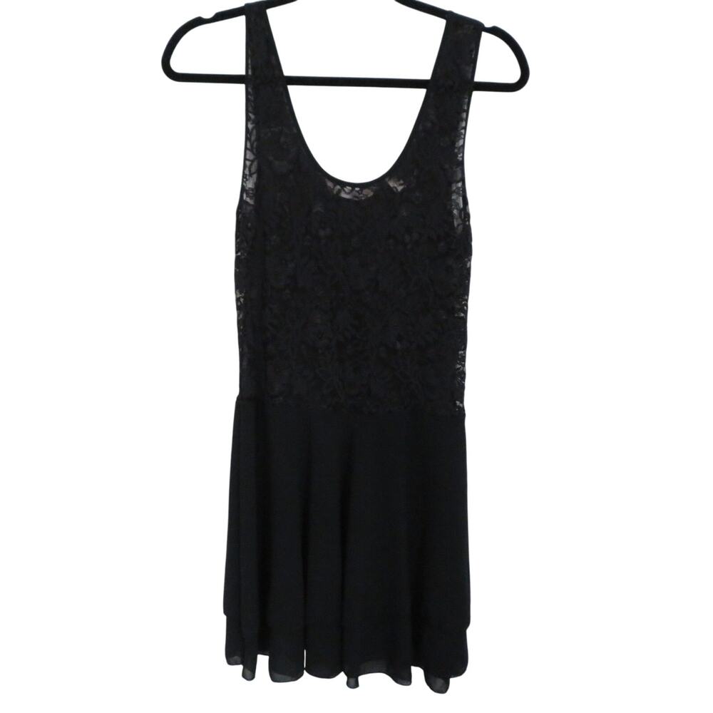 Victoria's Secret Women Sz M Black Vintage Ballerina Lace Slip Dress Sheer Skirt